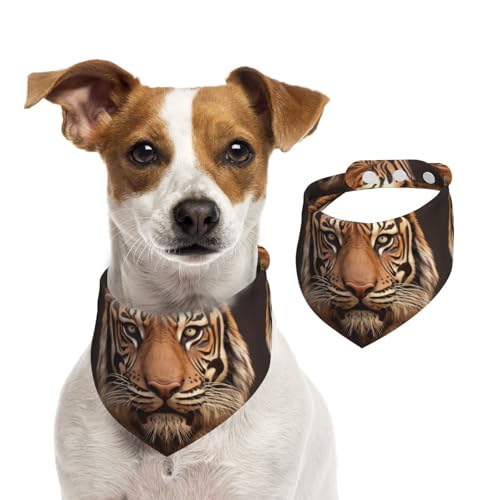Sommerhalstücher für Hunde, 3D-Tigerkopf, Hundehalstücher, waschbar, verstellbar, dreieckig, niedlich, Haustier-Lätzchen für mittelgroße und große Hunde, Welpen und Katzen, klein Sommerhalstücher für Hunde, 3D-Tigerkopf, Hundehalstücher, waschbar, verstellbar, dreieckig, niedlich, Haustier-Lätzchen für mittelgroße und große Hunde, Welpen und Katzen, klein von GDSHJKLW