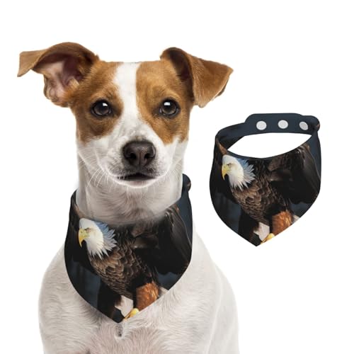 Sommerhalstücher für Hunde, 3D-Weißkopfseeadler, waschbar, verstellbar, Dreieckstuch für Hunde, niedlich, für mittelgroße und große Hunde, Welpen und Katzen, Größe M Sommerhalstücher für Hunde, 3D-Weißkopfseeadler, waschbar, verstellbar, Dreieckstuch für Hunde, niedlich, für mittelgroße und große Hunde, Welpen und Katzen, Größe M von GDSHJKLW