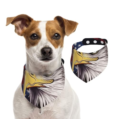 Sommerhalstücher für Hunde, Amerika-Flagge, Weißkopfseeadler, Hundehalstücher, waschbar, verstellbar, Dreieckstuch für mittelgroße und große Hunde, Welpen und Katzen, Größe L Sommerhalstücher für Hunde, Amerika-Flagge, Weißkopfseeadler, Hundehalstücher, waschbar, verstellbar, Dreieckstuch für mittelgroße und große Hunde, Welpen und Katzen, Größe L von GDSHJKLW