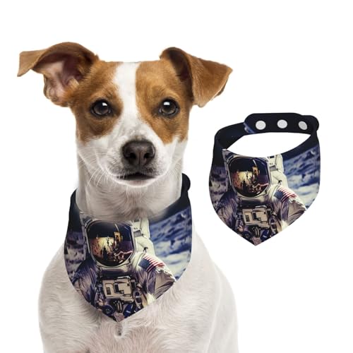 Sommerhalstücher für Hunde, Astronauten-Reise, Mond, Hundehalstücher, waschbar, verstellbar, dreieckig, niedlich, Haustier-Lätzchen für mittelgroße und große Hunde, Welpen und Katzen, klein Sommerhalstücher für Hunde, Astronauten-Reise, Mond, Hundehalstücher, waschbar, verstellbar, dreieckig, niedlich, Haustier-Lätzchen für mittelgroße und große Hunde, Welpen und Katzen, klein von GDSHJKLW