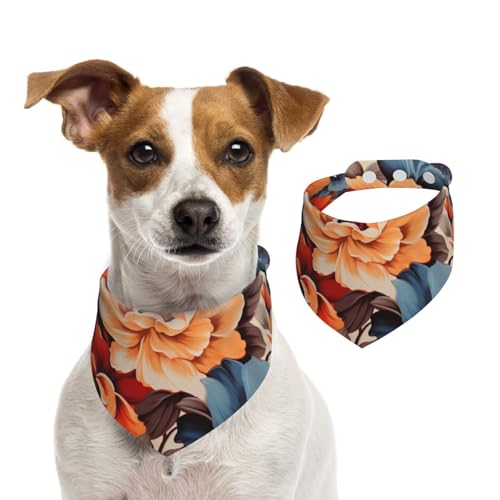 Sommerhalstücher für Hunde, Blumendruck, Hundehalstücher, waschbar, verstellbar, dreieckig, niedlich, für mittelgroße und große Hunde, Welpen und Katzen, Größe M Sommerhalstücher für Hunde, Blumendruck, Hundehalstücher, waschbar, verstellbar, dreieckig, niedlich, für mittelgroße und große Hunde, Welpen und Katzen, Größe M von GDSHJKLW