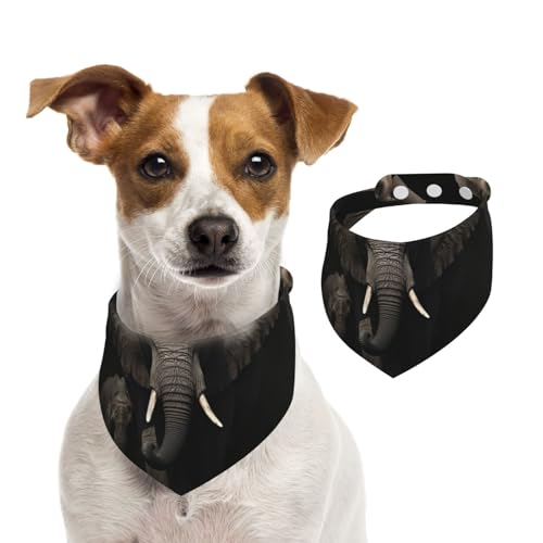 Sommerhalstücher für Hunde, Elefant, schwarz, waschbar, verstellbar, Dreieckstuch Lätzchen für mittelgroße und große Hunde, Welpen und Katzen, Größe L Sommerhalstücher für Hunde, Elefant, schwarz, waschbar, verstellbar, Dreieckstuch Lätzchen für mittelgroße und große Hunde, Welpen und Katzen, Größe L von GDSHJKLW