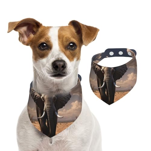 Sommerhalstücher für Hunde, Elefanten-Hundehalstücher, waschbar, verstellbar, Dreieckstuch Lätzchen für mittelgroße und große Hunde, Welpen und Katzen, klein von GDSHJKLW