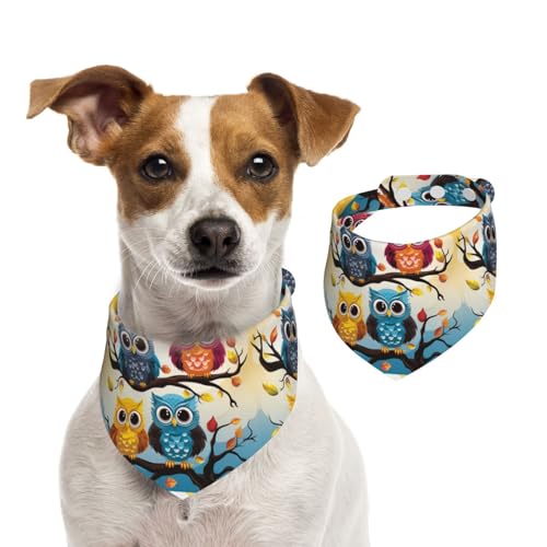 Sommerhalstücher für Hunde, Eulen auf Ästen, Hundehalstücher, waschbar, verstellbar, dreieckig, niedlich, für mittelgroße und große Hunde, Welpen und Katzen, klein Sommerhalstücher für Hunde, Eulen auf Ästen, Hundehalstücher, waschbar, verstellbar, dreieckig, niedlich, für mittelgroße und große Hunde, Welpen und Katzen, klein von GDSHJKLW