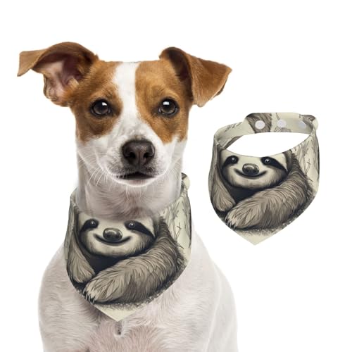Sommerhalstücher für Hunde, Faultier, My Spirit, Tierhalstuch, waschbar, verstellbar, Dreieckstuch Lätzchen für mittelgroße und große Hunde, Welpen und Katzen, klein von GDSHJKLW