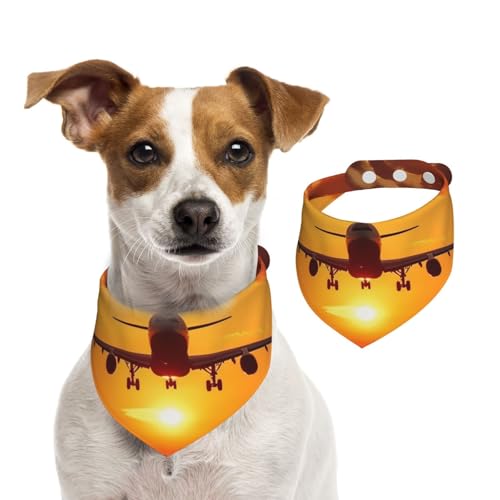 Sommerhalstücher für Hunde, Flugzeug, Sonnenuntergang, Hundehalstücher, waschbar, verstellbar, dreieckig, niedlich, für mittelgroße und große Hunde, Welpen und Katzen, klein Sommerhalstücher für Hunde, Flugzeug, Sonnenuntergang, Hundehalstücher, waschbar, verstellbar, dreieckig, niedlich, für mittelgroße und große Hunde, Welpen und Katzen, klein von GDSHJKLW