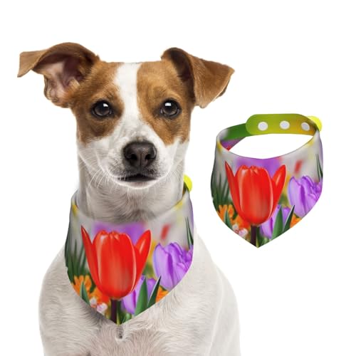 Sommerhalstücher für Hunde, Frühlingsblumen, Hundehalstücher, waschbar, verstellbar, dreieckig, niedlich, für mittelgroße und große Hunde, Welpen und Katzen, klein Sommerhalstücher für Hunde, Frühlingsblumen, Hundehalstücher, waschbar, verstellbar, dreieckig, niedlich, für mittelgroße und große Hunde, Welpen und Katzen, klein von GDSHJKLW