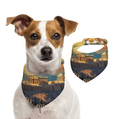 Sommerhalstücher für Hunde, Motiv: Akropolis, Stadtbild, Skyline, Hundehalstücher, waschbar, verstellbar, Dreieckstuch für mittelgroße und große Hunde, Welpen und Katzen, Größe L Sommerhalstücher für Hunde, Motiv: Akropolis, Stadtbild, Skyline, Hundehalstücher, waschbar, verstellbar, Dreieckstuch für mittelgroße und große Hunde, Welpen und Katzen, Größe L von GDSHJKLW
