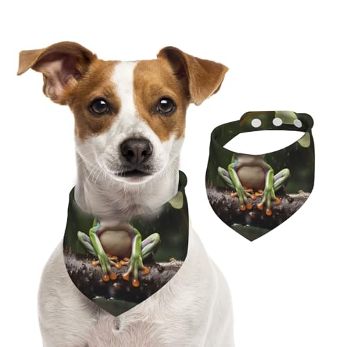 Sommerhalstücher für Hunde, Motiv: Friedensbaum, Frosch, Hundehalstücher, waschbar, verstellbar, dreieckig, niedlich, für mittelgroße und große Hunde, Welpen und Katzen, Größe L Sommerhalstücher für Hunde, Motiv: Friedensbaum, Frosch, Hundehalstücher, waschbar, verstellbar, dreieckig, niedlich, für mittelgroße und große Hunde, Welpen und Katzen, Größe L von GDSHJKLW