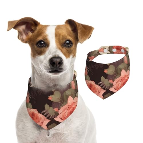 Sommerhalstücher für Hunde, Opossum und Rosen, Hundehalstücher, waschbar, verstellbar, dreieckig, niedlich, für mittelgroße und große Hunde, Welpen und Katzen, klein von GDSHJKLW