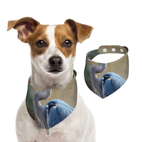 Sommerhalstücher für Hunde, Reiher-Hundehalstücher, waschbar, verstellbar, dreieckig, niedlich, für mittelgroße und große Hunde, Welpen und Katzen, Größe M von GDSHJKLW