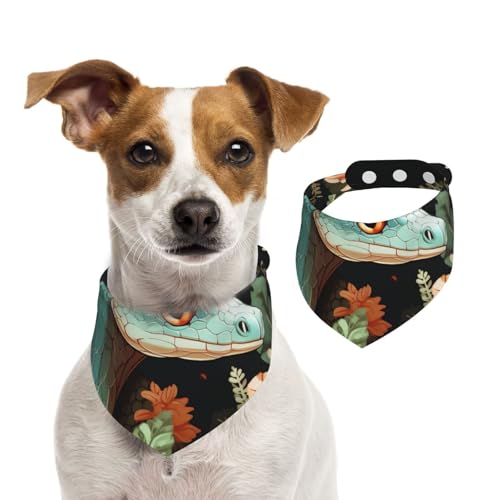 Sommerhalstücher für Hunde, Schlange und Blume, Hundehalstücher, waschbar, verstellbar, dreieckig, niedlich, für mittelgroße und große Hunde, Welpen und Katzen, Größe L Sommerhalstücher für Hunde, Schlange und Blume, Hundehalstücher, waschbar, verstellbar, dreieckig, niedlich, für mittelgroße und große Hunde, Welpen und Katzen, Größe L von GDSHJKLW