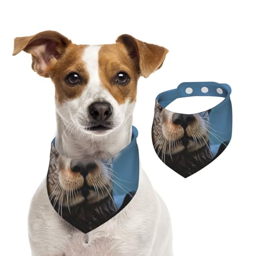 Sommerhalstücher für Hunde, Seeotter, Hundehalstücher, waschbar, verstellbar, dreieckig, niedlich, für mittelgroße und große Hunde, Welpen und Katzen, groß von GDSHJKLW