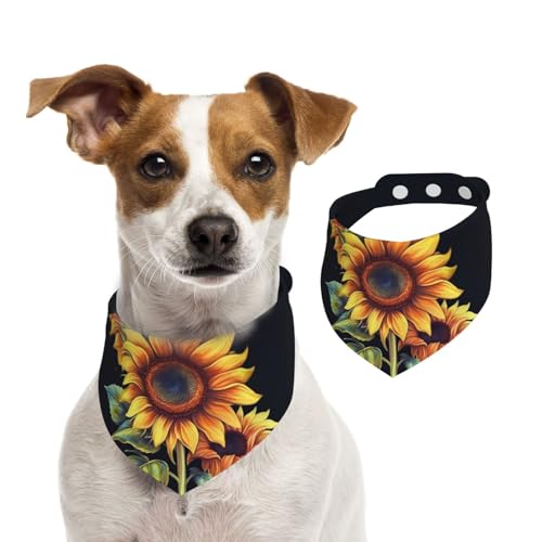 Sommerhalstücher für Hunde, Sommer-Sonnenblumen-Hundehalstücher, waschbar, verstellbar, dreieckig, niedliches Haustier-Lätzchen für mittelgroße und große Hunde, Welpen und Katzen, klein Sommerhalstücher für Hunde, Sommer-Sonnenblumen-Hundehalstücher, waschbar, verstellbar, dreieckig, niedliches Haustier-Lätzchen für mittelgroße und große Hunde, Welpen und Katzen, klein von GDSHJKLW