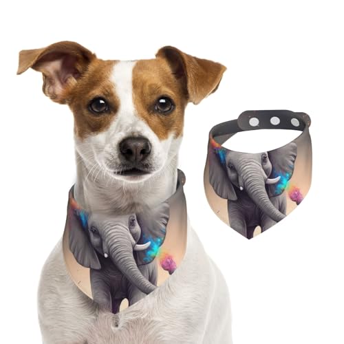 Sommerhalstücher für Hunde, Tiermotiv, Cartoon-Elefant, Hundehalstücher, waschbar, verstellbar, Dreieckstuch Lätzchen für mittelgroße und große Hunde, Welpen und Katzen, Größe M Sommerhalstücher für Hunde, Tiermotiv, Cartoon-Elefant, Hundehalstücher, waschbar, verstellbar, Dreieckstuch Lätzchen für mittelgroße und große Hunde, Welpen und Katzen, Größe M von GDSHJKLW