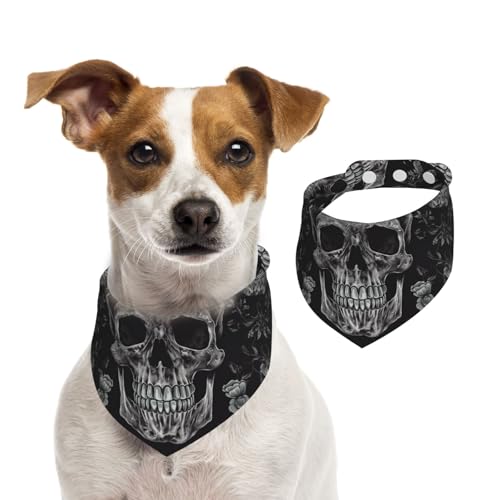 Sommerhalstücher für Hunde, Totenkopf-Skelett, Hundehalstücher, waschbar, verstellbar, dreieckig, niedlich, für mittelgroße und große Hunde, Welpen und Katzen, Größe M Sommerhalstücher für Hunde, Totenkopf-Skelett, Hundehalstücher, waschbar, verstellbar, dreieckig, niedlich, für mittelgroße und große Hunde, Welpen und Katzen, Größe M von GDSHJKLW
