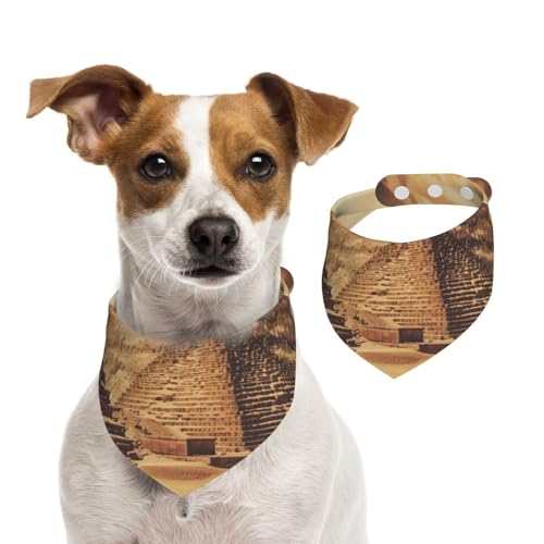 Sommerhalstücher für Hunde, Vintage-Stil, tolle ägyptische Pyramiden-Hundehalstücher, waschbar, verstellbar, dreieckig, niedlich, Haustier-Lätzchen für mittelgroße und große Hunde, Welpen und Katzen Sommerhalstücher für Hunde, Vintage-Stil, tolle ägyptische Pyramiden-Hundehalstücher, waschbar, verstellbar, dreieckig, niedlich, Haustier-Lätzchen für mittelgroße und große Hunde, Welpen und Katzen von GDSHJKLW