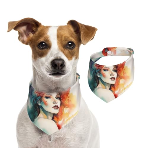 Sommerhalstücher für Hunde, abstraktes Aquarell, waschbar, verstellbar, Dreieckstuch für mittelgroße und große Hunde, Welpen und Katzen, klein von GDSHJKLW