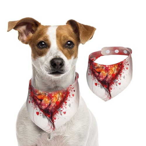 Sommerhalstücher für Hunde, abstraktes Herz, Hundehalstücher, waschbar, verstellbar, dreieckig, niedlich, Haustier-Lätzchen für mittelgroße und große Hunde, Welpen und Katzen, groß Sommerhalstücher für Hunde, abstraktes Herz, Hundehalstücher, waschbar, verstellbar, dreieckig, niedlich, Haustier-Lätzchen für mittelgroße und große Hunde, Welpen und Katzen, groß von GDSHJKLW