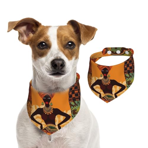 Sommerhalstücher für Hunde, afrikanische Frau, Hundehalstücher, waschbar, verstellbar, Dreieckstuch Lätzchen, niedliches Haustier-Lätzchen für mittelgroße und große Hunde, Welpen und Katzen, Größe M Sommerhalstücher für Hunde, afrikanische Frau, Hundehalstücher, waschbar, verstellbar, Dreieckstuch Lätzchen, niedliches Haustier-Lätzchen für mittelgroße und große Hunde, Welpen und Katzen, Größe M von GDSHJKLW