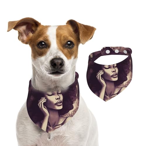 Sommerhalstücher für Hunde, afrikanisches Haar, schwarz, waschbar, verstellbar, Dreieckstuch Lätzchen für mittelgroße und große Hunde, Welpen und Katzen, Größe M von GDSHJKLW