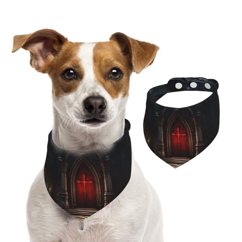 Sommerhalstücher für Hunde, alte Krypta, waschbar, verstellbar, dreieckig, niedlich, für mittelgroße und große Hunde, Welpen und Katzen, Größe M von GDSHJKLW