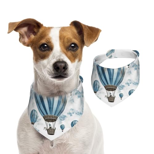 Sommerhalstücher für Hunde, blau, Heißluftballon, Hundehalstücher, waschbar, verstellbar, Dreieckstuch Lätzchen für mittelgroße und große Hunde, Welpen und Katzen, groß Sommerhalstücher für Hunde, blau, Heißluftballon, Hundehalstücher, waschbar, verstellbar, Dreieckstuch Lätzchen für mittelgroße und große Hunde, Welpen und Katzen, groß von GDSHJKLW