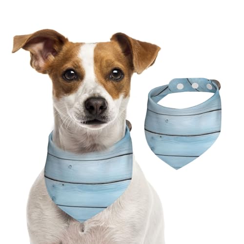 Sommerhalstücher für Hunde, blau, Holz, waschbar, verstellbar, Dreieckstuch Lätzchen für mittelgroße und große Hunde, Welpen und Katzen, klein von GDSHJKLW