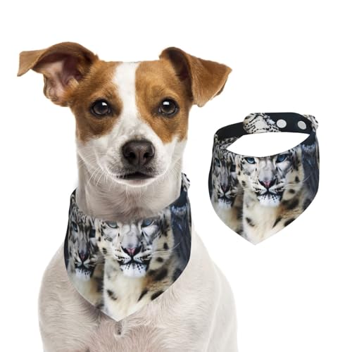 Sommerhalstücher für Hunde, blauäugig, Schneeleopard, Hundehalstücher, waschbar, verstellbar, dreieckig, niedlich, Haustier-Lätzchen für mittelgroße und große Hunde, Welpen und Katzen, Größe L von GDSHJKLW