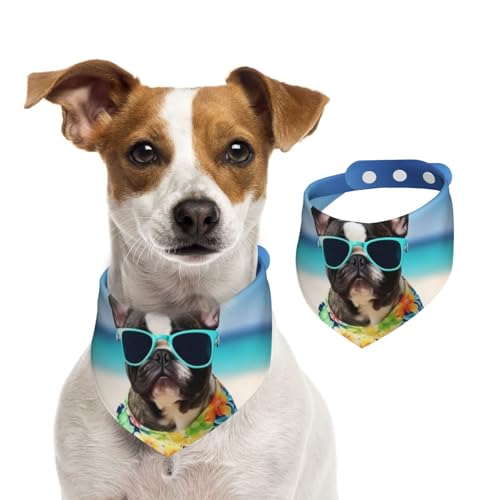 Sommerhalstücher für Hunde, französische Bulldogge, Sommerhundehalstücher, waschbar, verstellbar, Dreieckstuch Lätzchen für mittelgroße und große Hunde, Welpen und Katzen, klein Sommerhalstücher für Hunde, französische Bulldogge, Sommerhundehalstücher, waschbar, verstellbar, Dreieckstuch Lätzchen für mittelgroße und große Hunde, Welpen und Katzen, klein von GDSHJKLW