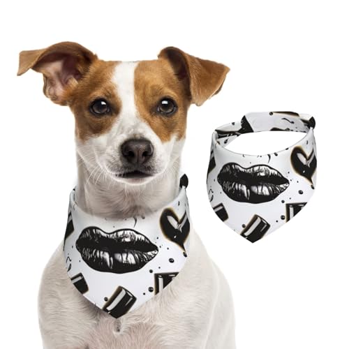 Sommerhalstücher für Hunde, kühles schwarzes Lippenstift, Lippen, Hundehalstuch, waschbar, verstellbar, Dreieckstuch Lätzchen für mittelgroße und große Hunde, Welpen und Katzen, Größe L Sommerhalstücher für Hunde, kühles schwarzes Lippenstift, Lippen, Hundehalstuch, waschbar, verstellbar, Dreieckstuch Lätzchen für mittelgroße und große Hunde, Welpen und Katzen, Größe L von GDSHJKLW