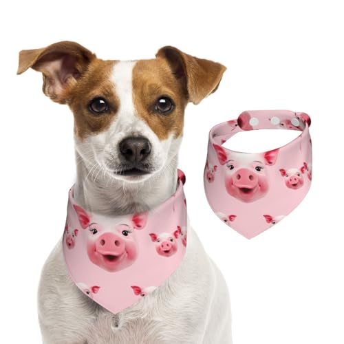Sommerhalstücher für Hunde, lustiges rosa Schweinegesicht, Hundehalstücher, waschbar, verstellbar, Dreieckstuch Lätzchen für mittelgroße und große Hunde, Welpen und Katzen, Größe M Sommerhalstücher für Hunde, lustiges rosa Schweinegesicht, Hundehalstücher, waschbar, verstellbar, Dreieckstuch Lätzchen für mittelgroße und große Hunde, Welpen und Katzen, Größe M von GDSHJKLW