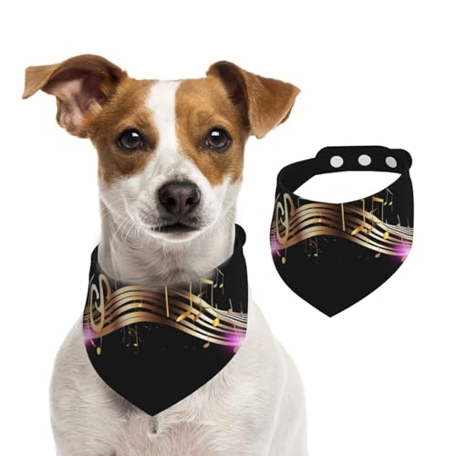 Sommerhalstücher für Hunde, neuartige Musiknoten, Hundehalstücher, waschbar, verstellbar, dreieckig, niedlich, Haustier-Lätzchen für mittelgroße und große Hunde, Welpen und Katzen, Größe M von GDSHJKLW