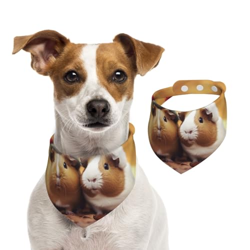 Sommerhalstücher für Hunde, niedliches Meerschweinchen-Hundehalstuch, waschbar, verstellbar, Dreieckstuch für mittelgroße und große Hunde, Welpen und Katzen, groß von GDSHJKLW