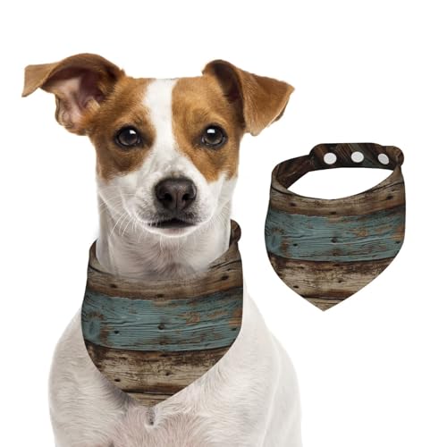 Sommerhalstücher für Hunde, rustikales altes Holz, waschbar, verstellbar, Dreieckstuch für mittelgroße und große Hunde, Welpen und Katzen, groß von GDSHJKLW