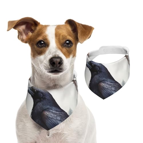 Sommerhalstücher für Hunde, schwarz, Krähe, Hundehalstücher, waschbar, verstellbar, Dreieckstuch Lätzchen, niedliche Haustier-Lätzchen für mittelgroße und große Hunde, Welpen und Katzen, Größe M Sommerhalstücher für Hunde, schwarz, Krähe, Hundehalstücher, waschbar, verstellbar, Dreieckstuch Lätzchen, niedliche Haustier-Lätzchen für mittelgroße und große Hunde, Welpen und Katzen, Größe M von GDSHJKLW