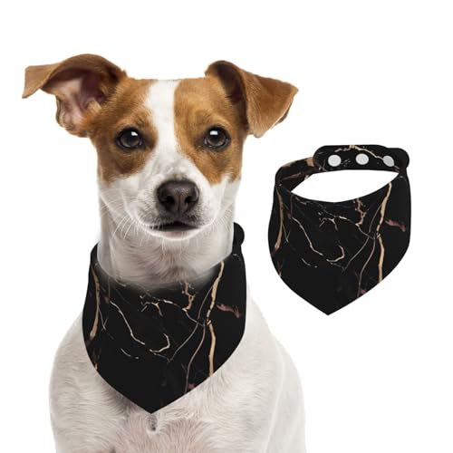 Sommerhalstücher für Hunde, schwarz-goldfarben, Marmor, Hundehalstücher, waschbar, verstellbar, dreieckig, niedlich, Haustier-Lätzchen für mittelgroße und große Hunde, Welpen und Katzen, Größe L Sommerhalstücher für Hunde, schwarz-goldfarben, Marmor, Hundehalstücher, waschbar, verstellbar, dreieckig, niedlich, Haustier-Lätzchen für mittelgroße und große Hunde, Welpen und Katzen, Größe L von GDSHJKLW