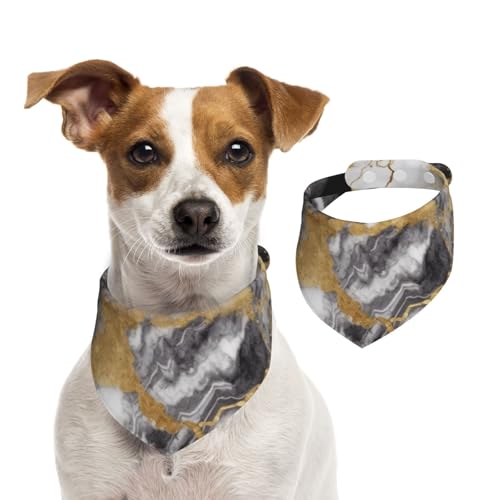 Sommerhalstücher für Hunde, schwarz-weiß-goldfarbene Folie, Marmor, Hundehalstücher, waschbar, verstellbar, dreieckig, niedlich, Haustier-Lätzchen für mittelgroße und große Hunde, Welpen und Katzen Sommerhalstücher für Hunde, schwarz-weiß-goldfarbene Folie, Marmor, Hundehalstücher, waschbar, verstellbar, dreieckig, niedlich, Haustier-Lätzchen für mittelgroße und große Hunde, Welpen und Katzen von GDSHJKLW