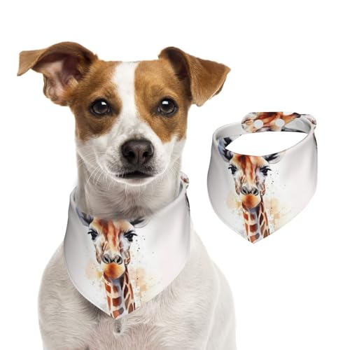 Sommerhalstücher für Hunde, stilvolle Tier-Wasserfarben, Giraffe, Hundehalstücher, waschbar, verstellbar, Dreieckstuch für mittelgroße und große Hunde, Welpen und Katzen, Größe M Sommerhalstücher für Hunde, stilvolle Tier-Wasserfarben, Giraffe, Hundehalstücher, waschbar, verstellbar, Dreieckstuch für mittelgroße und große Hunde, Welpen und Katzen, Größe M von GDSHJKLW