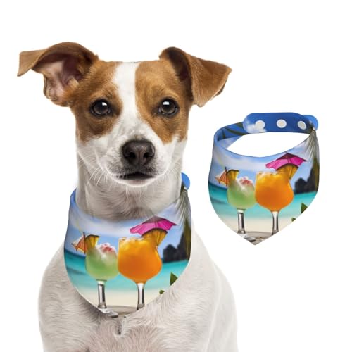 Sommerhalstücher für Hunde, tropischer Strand, waschbar, verstellbar, Dreieckstuch für mittelgroße und große Hunde, Welpen und Katzen, groß Sommerhalstücher für Hunde, tropischer Strand, waschbar, verstellbar, Dreieckstuch für mittelgroße und große Hunde, Welpen und Katzen, groß von GDSHJKLW