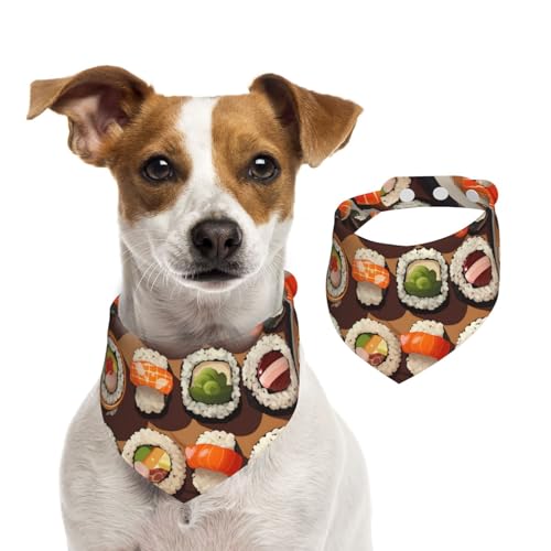 Sommerhalstücher für Hunde, viele Sushi-Futter, Hundehalstücher, waschbar, verstellbar, dreieckig, niedlich, für mittelgroße und große Hunde, Welpen und Katzen, Größe M Sommerhalstücher für Hunde, viele Sushi-Futter, Hundehalstücher, waschbar, verstellbar, dreieckig, niedlich, für mittelgroße und große Hunde, Welpen und Katzen, Größe M von GDSHJKLW