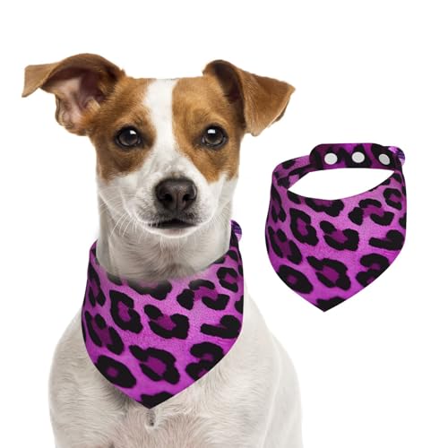 Sommerhalstücher für Hunde, violett, Leopardenmuster, waschbar, verstellbar, Dreieckstuch Lätzchen für mittelgroße und große Hunde, Welpen und Katzen, Größe L Sommerhalstücher für Hunde, violett, Leopardenmuster, waschbar, verstellbar, Dreieckstuch Lätzchen für mittelgroße und große Hunde, Welpen und Katzen, Größe L von GDSHJKLW