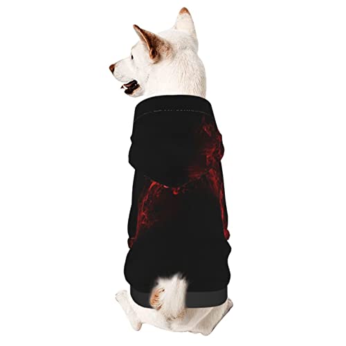 Explosion Burst Kapuzenpullover für kleine Haustiere, warm und leicht, weiche Textur, einfach zu tragen, Rot / Schwarz von GDSOPHLK