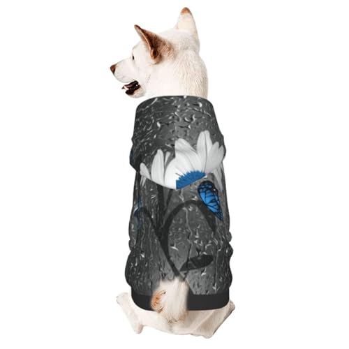 Hundepullover mit Gänseblümchen-Motiv, warm und leicht, weiche Textur, einfach zu tragen, Weiß / Blau Hundepullover mit Gänseblümchen-Motiv, warm und leicht, weiche Textur, einfach zu tragen, Weiß / Blau von GDSOPHLK