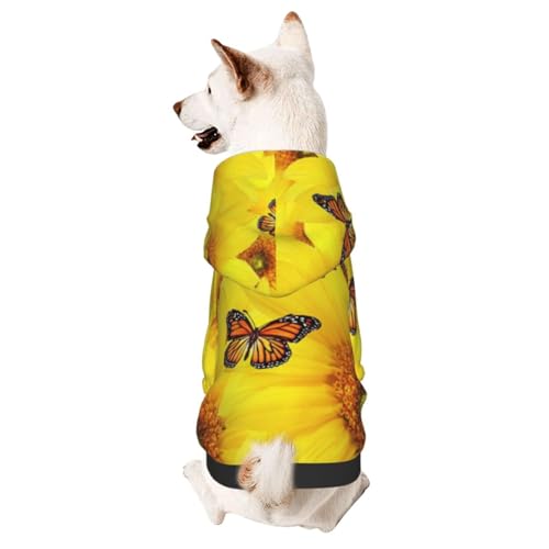Hundepullover mit gelben Blumen und Schmetterlingen, für kleine Haustiere, warm und leicht, weiche Textur, einfach zu tragen Hundepullover mit gelben Blumen und Schmetterlingen, für kleine Haustiere, warm und leicht, weiche Textur, einfach zu tragen von GDSOPHLK
