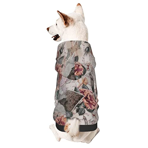 Kapuzenpullover für kleine Haustiere, Motiv: Flower Paris Eiffelturm, warm und leicht, weiche Textur, einfach zu tragen von GDSOPHLK