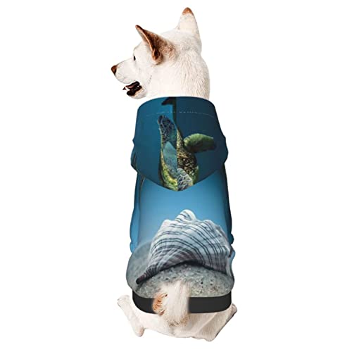 Kapuzenpullover für kleine Haustiere, Motiv: Muschel, Seestern, Schildkröte, warm, leicht, weiche Textur, einfach zu tragen von GDSOPHLK
