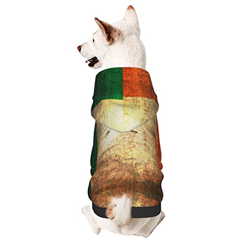 Kapuzenpullover mit irischer Flagge, für kleine Haustiere, warm und leicht, weiche Textur, einfach zu tragen von GDSOPHLK