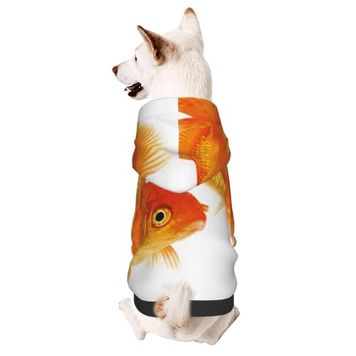 Niedlicher Goldfisch-Kapuzenpullover für kleine Haustiere, warm und leicht, weiche Textur, einfach zu tragen von GDSOPHLK