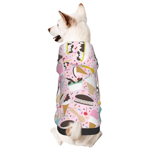 Sweet Ice Cream Kapuzenpullover für kleine Haustiere, warm und leicht, weiche Textur, einfach zu tragen von GDSOPHLK